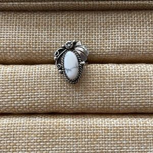 Sterling white Buffalo turquoise ring